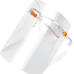 12 PC SET ORANGE TIP FACE SHIELD AND GLASSES